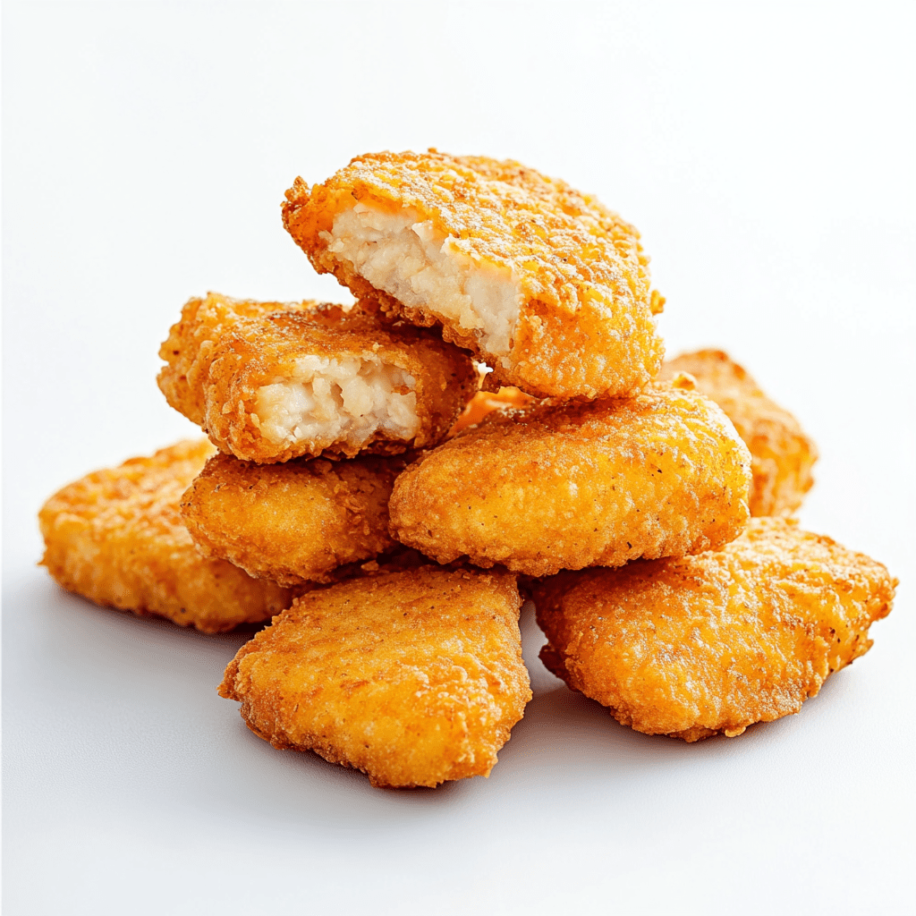 Premium cultivated chicken nuggets with crispy coating and tender texture